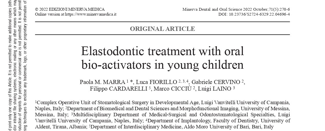 Elastodontic treatment with oral bio-activators in young children
